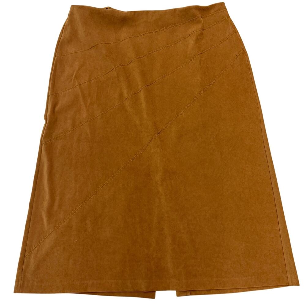 🤎 Norton McNaughton Woman 20W Brown Y2K Stretch A-Line Midi Skirt Plus